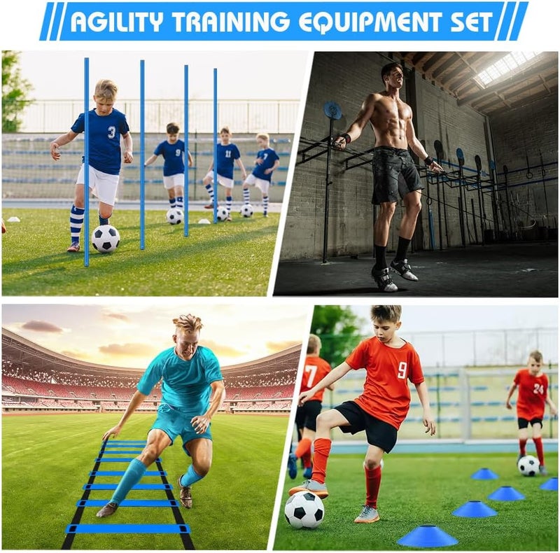HOTOOLME Agility Training Poles Equipment Soccer Training Equipment includes 6 Agility Poles,Agility Ladder, 10 Soccer Cones,Jump Rope for Speed Training, Soccer Training, Basketball Athletes & Kids - Image 5